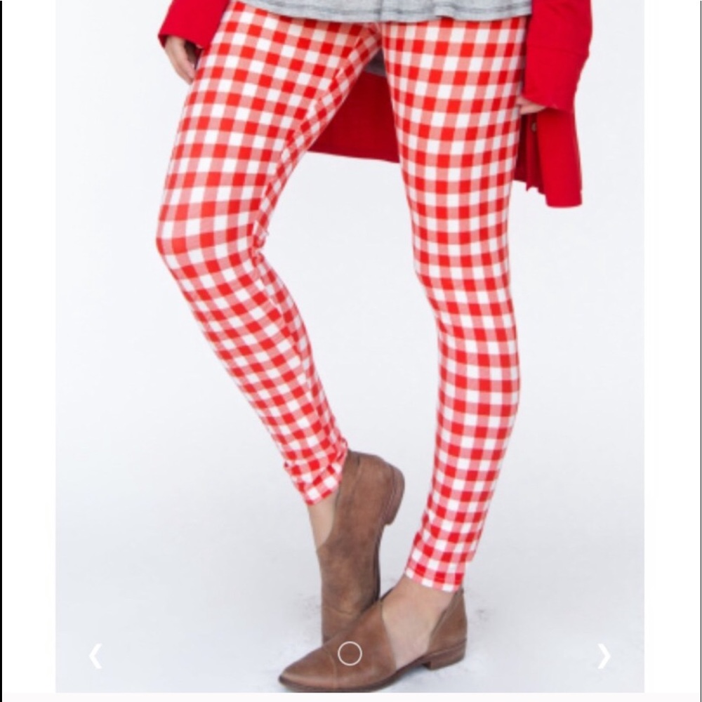 COPY - Red & White check leggings